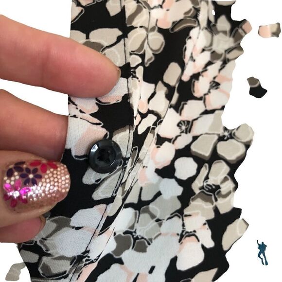 ELLE multi colored blouse. SMALL - Picture 3 of 7